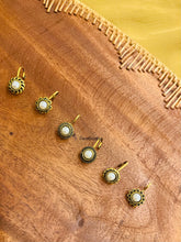 Load image into Gallery viewer, Pearl studded non pierced nose pin -Golden