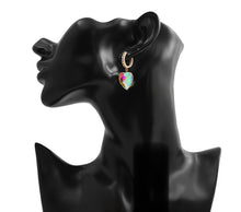 Load image into Gallery viewer, Heart shape oil spill Rhinestone Stud Earrings IDW
