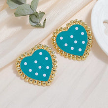 Load image into Gallery viewer, Valentine Heart shape polka dots earrings for women IDW

