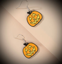 Load image into Gallery viewer, Halloween Pumpkin Orange Drop earrings IDW
