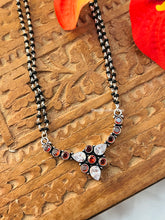 Load image into Gallery viewer, German silver Double chain Black beads Mangalsutra Necklace
