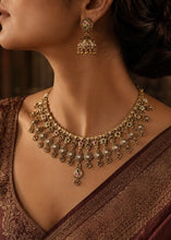 Load image into Gallery viewer, Heritage Rajwadi Green Ruby Designer Statement Necklace set
