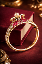 Load image into Gallery viewer, Tayani 22k gold plated Peacock Openable Kada
