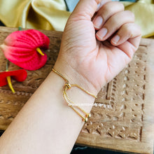 Load image into Gallery viewer, 22k gold plated Simple stone  Adjustable Tayani Tennis Chain Bracelet
