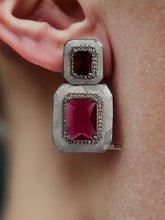Load image into Gallery viewer, American diamond Enamel White designer inspired Earrings
