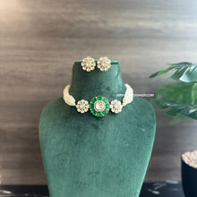 Load image into Gallery viewer, 22 carat Gold plated moissanite Choker Necklace set
