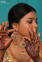 Load image into Gallery viewer, Peacock Cz Temple Ethnic Jhumka Golden Multicolor Earrings
