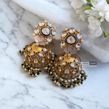 Load image into Gallery viewer, Pachi Kundan Moissanite ethnic jhumkas
