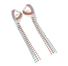 Load image into Gallery viewer, Very Long Multicolor Rhinestone summer Tassel Earrings IDW
