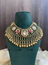 Load image into Gallery viewer, Afghani German silver Golden pachi Kundan Ghungroo Navratri Necklace
