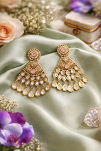 Load image into Gallery viewer, Golden Stone Carved Indian ethnic Earrings

