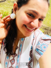 Load image into Gallery viewer, Celebrity Inspired shalini passi Big White Pearl Stud earrings
