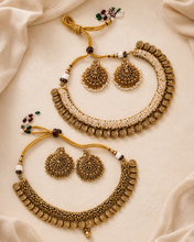 Load image into Gallery viewer, Viral Gold Looking Coin Lakshmi ji Beaded Necklace set
