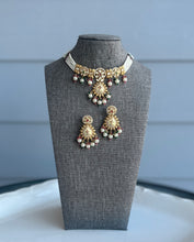 Load image into Gallery viewer, Tayani Meenakari 22k gold plated Simple Dainty Choker necklace set
