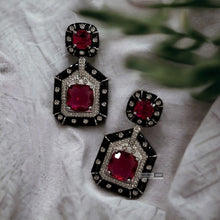 Load image into Gallery viewer, American diamond Enamel designer inspired Earrings
