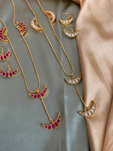 Load image into Gallery viewer, Long Delicate Jadau kundan dainty necklace set
