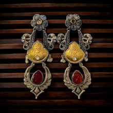 Load image into Gallery viewer, German silver Elephant Fusion long jhumka Earrings

