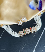 Load image into Gallery viewer, 22k gold plated Tayani Pearl Choker Necklace set
