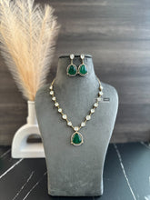 Load image into Gallery viewer, Gold plated moissanite Dainty Necklace set
