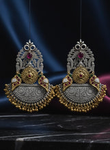 Load image into Gallery viewer, Fusion Dual Tone Ghungroo Chandbali Kashmiri earrings
