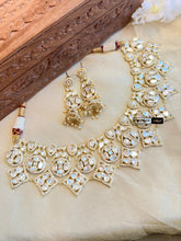 Load image into Gallery viewer, Peacock Sunheri Kundan Gold plated kundan Statement Necklace set Premium
