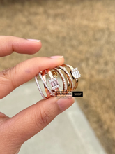 Load image into Gallery viewer, Chic Premium Solitaire Layered baguette pave Hoop Earrings
