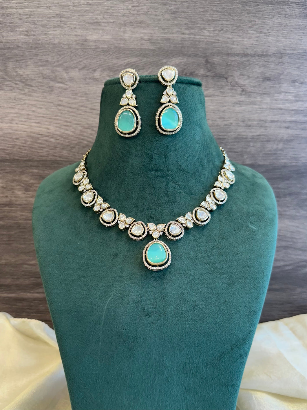 Tayani Gold Plated Mehendi Polish Necklace set