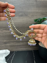 Load image into Gallery viewer, Colors-Golden Mirror Big Pearl jhumka Earrings with Maangtikka
