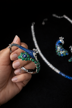 Load image into Gallery viewer, Moorni Solitaire Premium Peacock 🦚 Designer Necklace set

