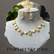 Load image into Gallery viewer, Contemporary Designer Natural White Stone Necklace set with maangtikka
