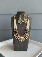 Load image into Gallery viewer, Mint Doublet Tayani 22k gold plated double layer necklace set
