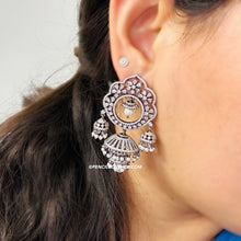 Load image into Gallery viewer, American Diamond Victorian Jhumka Dangling Earrings
