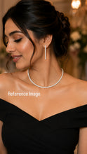 Load image into Gallery viewer, Single line Golden Solitaire Necklace set
