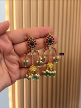 Load image into Gallery viewer, Kemp stone Earrings jhumka ethnic
