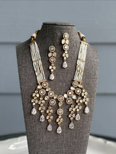 Load image into Gallery viewer, Rish 22k Gold plated White Tayani drop Premium Necklace set
