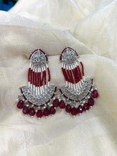 Load image into Gallery viewer, Kundan Hydro Pearl Long Drop Earrings
