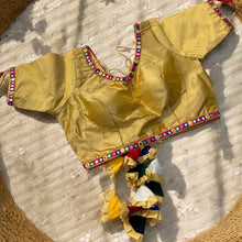 Load image into Gallery viewer, 38-42 Golden Foiled Mirror Blouse with tassel
