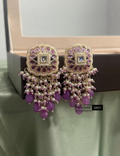 Load image into Gallery viewer, Kundan Polki Pearl Jhumka earrings
