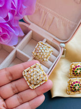 Load image into Gallery viewer, Kundan Premium Christmas small Stud Earrings

