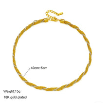 Load image into Gallery viewer, 18k gold plated Titanium stainless  steel necklace chain IDW
