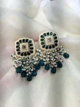 Load image into Gallery viewer, Kundan Polki Pearl Jhumka earrings
