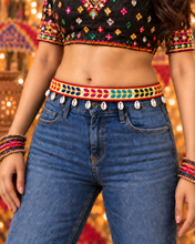 Load image into Gallery viewer, Kutch work Embroidery Patch adjustable waist belt
