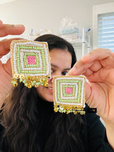 Load image into Gallery viewer, Handmade Square pearl beaded Earrings
