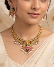 Load image into Gallery viewer, Lakshmi ji Painted Ethnic Temple Necklace set
