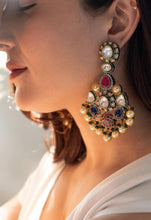 Load image into Gallery viewer, Multicolor Premium Sabya Inspired Kundan Earrings
