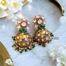 Load image into Gallery viewer, Pachi Kundan Moissanite ethnic jhumkas
