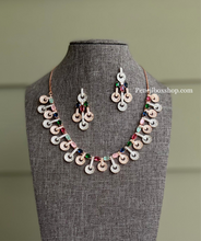 Load image into Gallery viewer, Rose Gold Multicolored American Diamond Necklace set
