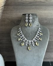 Load image into Gallery viewer, May Lemon yellow Victorian American Diamond Necklace set
