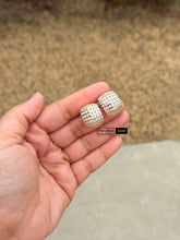 Load image into Gallery viewer, Diamond look Premium Solitaire Layered baguette pave Hoop Earrings

