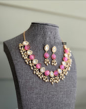 Load image into Gallery viewer, 22k gold plated Tayani delicate pearl Drops Necklace set
